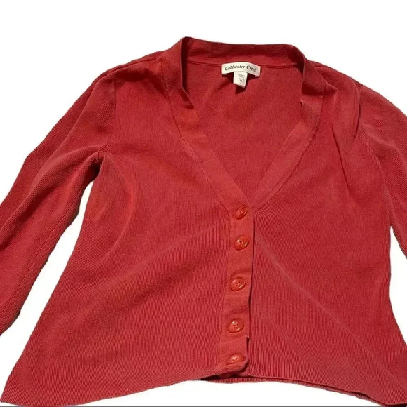 Coldwater creek orange buttoned sweater - Picture 2 of 4